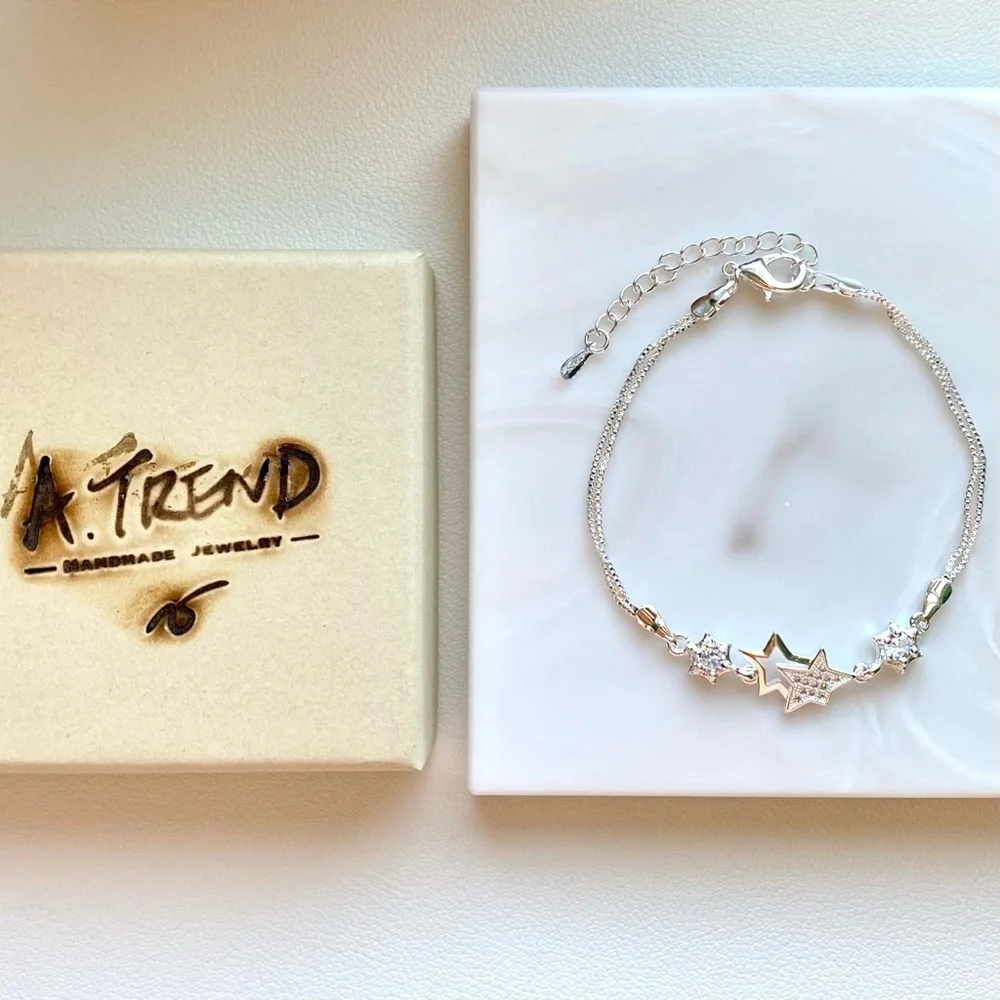 S925 Silver Star Cubic Zirconia Bracelet